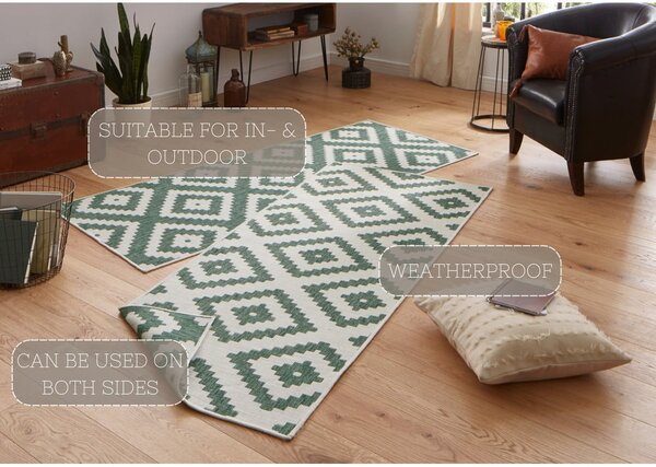 Krem-zeleni vanjski tepih NORTHRUGS Malta, 80 x 250 cm