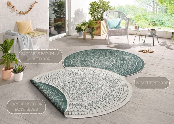 Zeleni vanjski tepih NORTHRUGS Porto, ø 200 cm