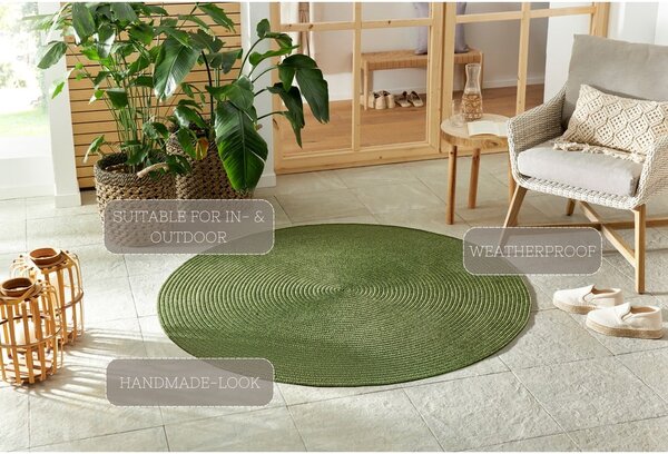 Zeleni okrugli vanjski tepih ø 150 cm - NORTHRUGS