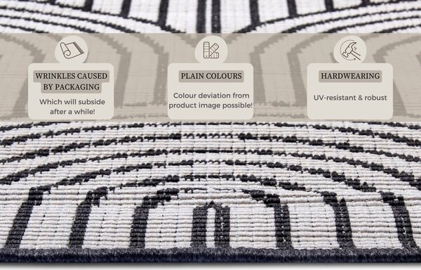 Crno-bijeli vanjski tepih 240x330 cm Pangli Black – Hanse Home