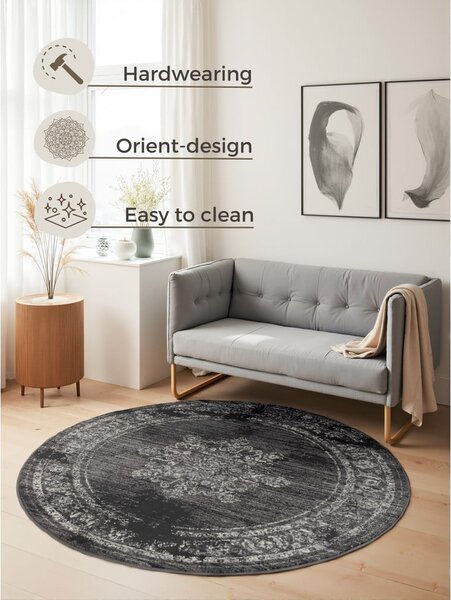 Sivi okrugli tepih ø 120 cm Gloria Lydia – Hanse Home
