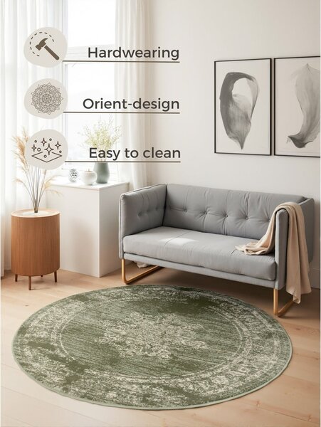 Zeleni okrugli tepih ø 120 cm Gloria Lydia – Hanse Home
