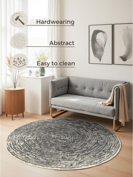 Sivi/krem okrugli tepih ø 120 cm Gloria Cavallo – Hanse Home