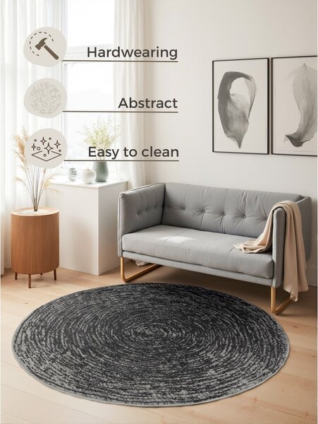 Sivi okrugli tepih ø 120 cm Gloria Cavallo – Hanse Home