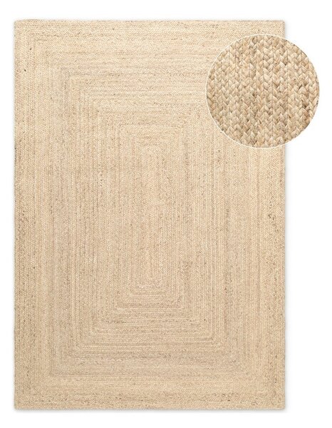 Obostrani/ručno rađen juten tepih u svijetloj prirodnoj boji 200x300 cm Juno – Hanse Home