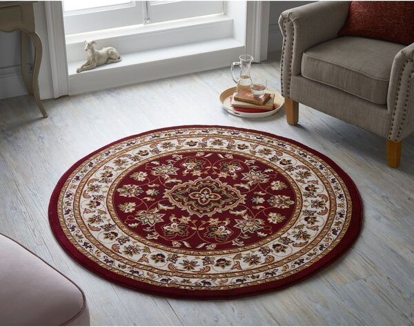 Crveni okrugli tepih 133x133 cm Sherbone – Flair Rugs