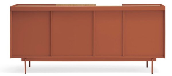 Ciglasta/u prirodnoj boji niska komoda u dekoru hrasta 180x78 cm Otto – Teulat