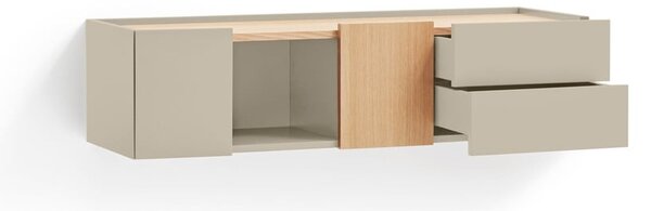 Bež/u prirodnoj boji niska komoda u dekoru hrasta 110x23 cm Otto – Teulat