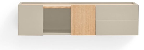 Bež/u prirodnoj boji niska komoda u dekoru hrasta 110x23 cm Otto – Teulat