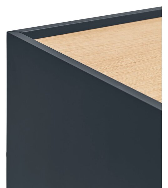 Antracitno siva/u prirodnoj boji visoka komoda u dekoru hrasta 100x120 cm Otto – Teulat