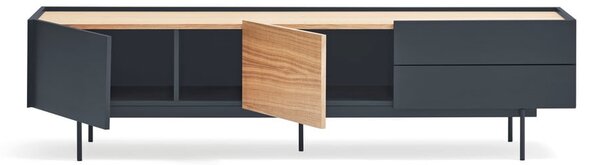 Antracitno siva/u prirodnoj boji TV komoda u dekoru hrasta 180x45 cm Otto – Teulat