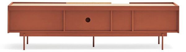 Ciglasta/u prirodnoj boji TV komoda u dekoru hrasta 180x45 cm Otto – Teulat