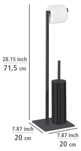 Crni željezni držač za WC papir sa četkom Recco – Wenko