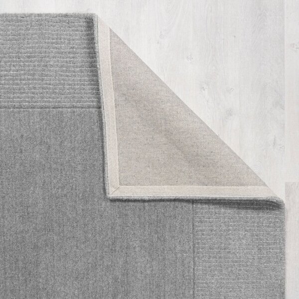 Sivo-bež ručno rađen vunen tepih 120x170 cm Border – Flair Rugs
