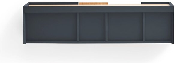 Antracitno siva/u prirodnoj boji niska komoda u dekoru hrasta 110x23 cm Otto – Teulat