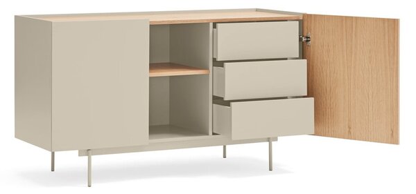 Bež/u prirodnoj boji niska komoda u dekoru hrasta 130x78 cm Otto – Teulat