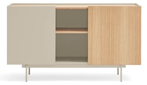 Bež/u prirodnoj boji niska komoda u dekoru hrasta 130x78 cm Otto – Teulat