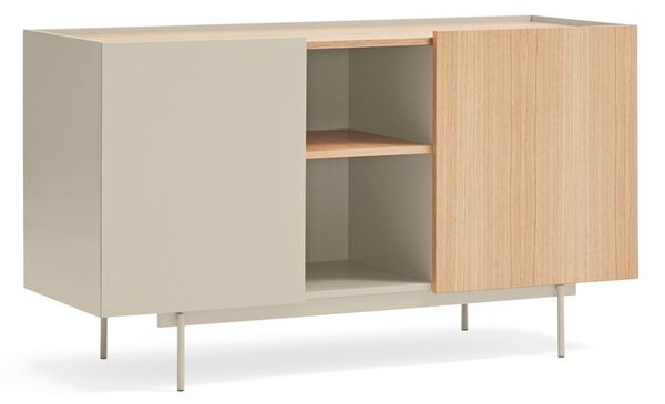 Bež/u prirodnoj boji niska komoda u dekoru hrasta 130x78 cm Otto – Teulat