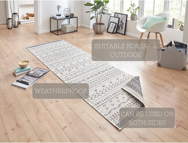 Tepih za eksterijer sivo-bež boje NORTHRUGS Kuba, 250 x 80 cm