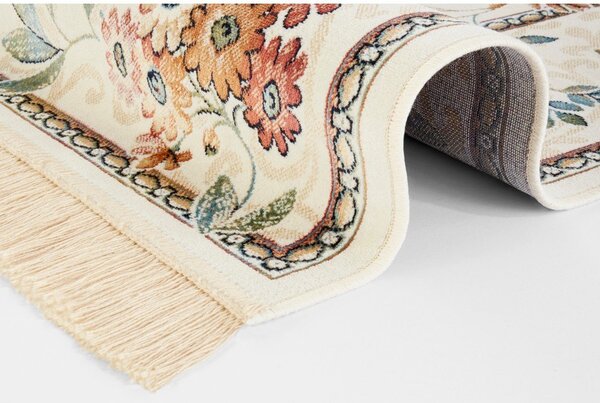 Krem tepih viskozan 95x140 cm Oriental Flowers – Nouristan