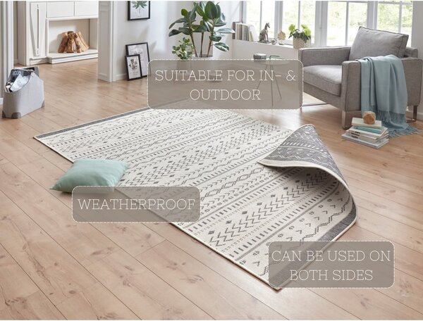 Tepih za eksterijer sivo-bež boje NORTHRUGS Kuba, 150 x 80 cm