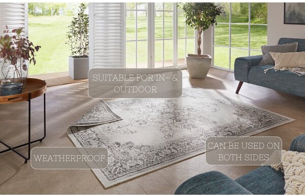 Sivo-krem vanjski tepih NORTHRUGS Borbon, 160 x 230 cm