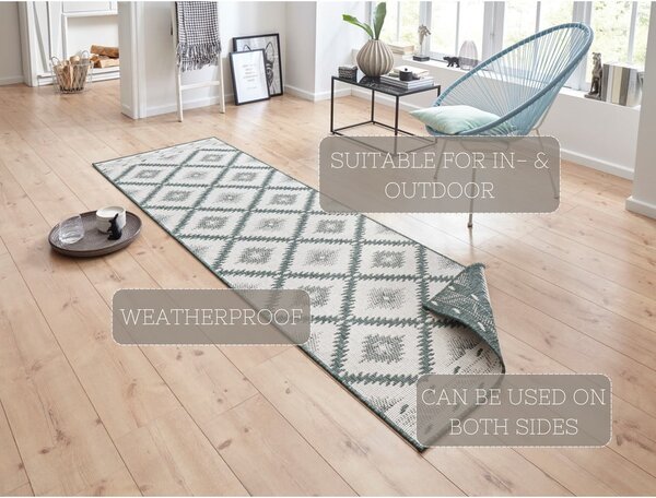 Tepih za eksterijer zeleno-bež boje NORTHRUGS Malibu, 250 x 80 cm