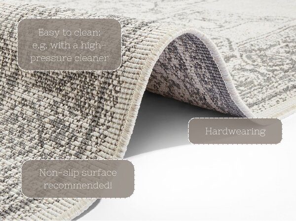 Sivo-krem vanjski tepih NORTHRUGS Borbon, 160 x 230 cm