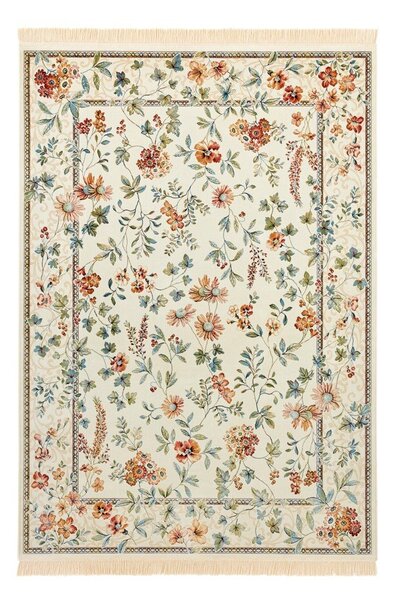 Krem tepih viskozan 95x140 cm Oriental Flowers – Nouristan