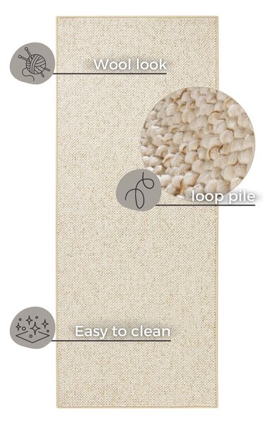Krem staza 80x200 cm Wolly – BT Carpet