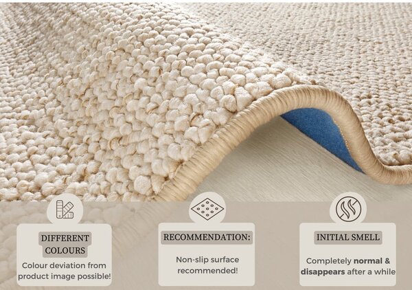 Krem tepih 160x240 cm Wolly – BT Carpet