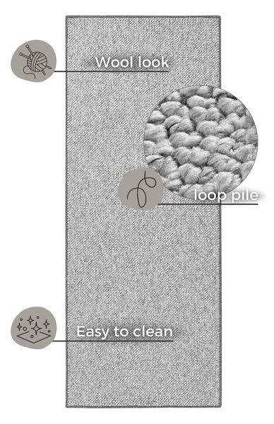 Siva staza 80x300 cm Wolly – BT Carpet