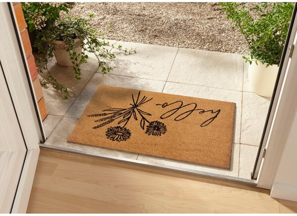 Otirač od kokosovih vlakana 75x45 cm Hello & Flowers - Hanse Home