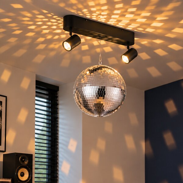 Retro visilica disko kugla uklj. LED 2-svjetla s daljinskim upravljačem - Discoball