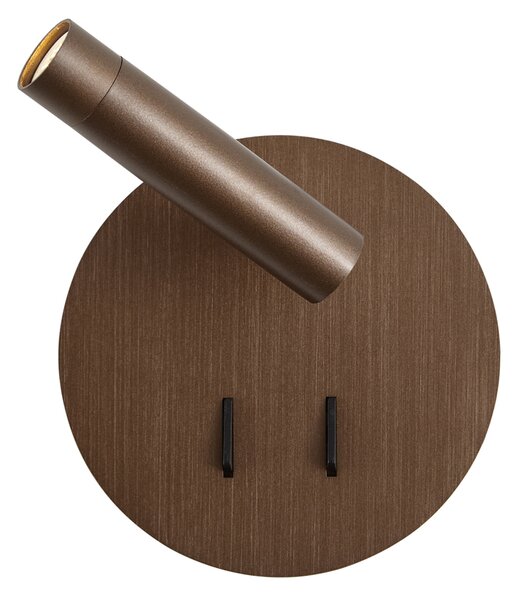Moderna zidna svjetiljka tamna bronca uklj. LED s USB-C - Croft