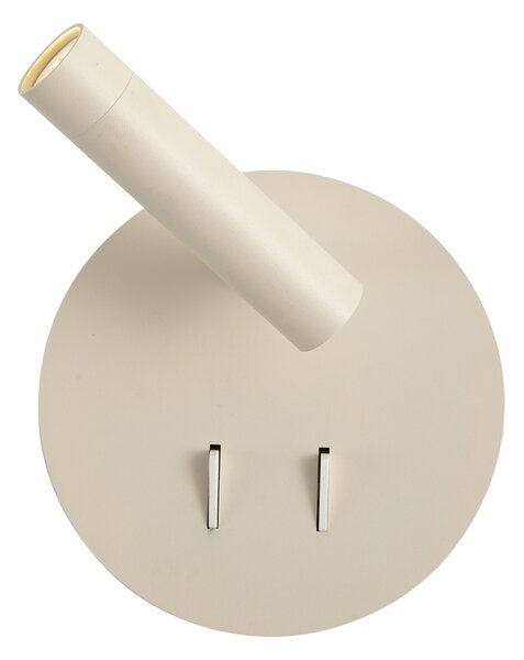 Moderna zidna svjetiljka bež uklj. LED s USB-C - Croft