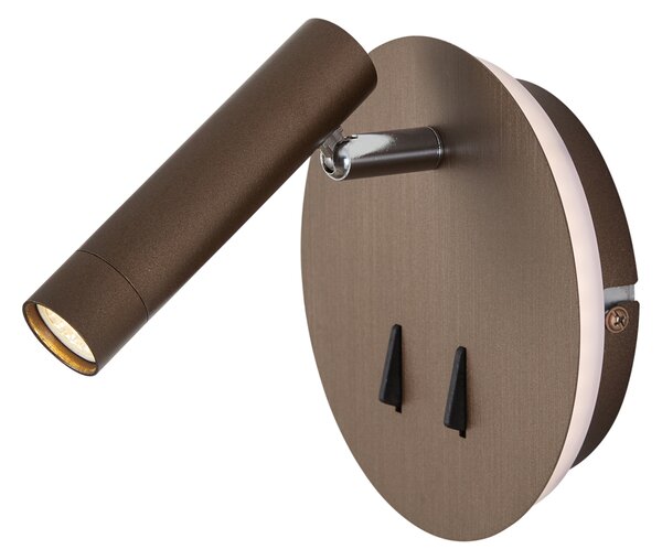 Moderna zidna svjetiljka tamna bronca uklj. LED s USB-C - Croft