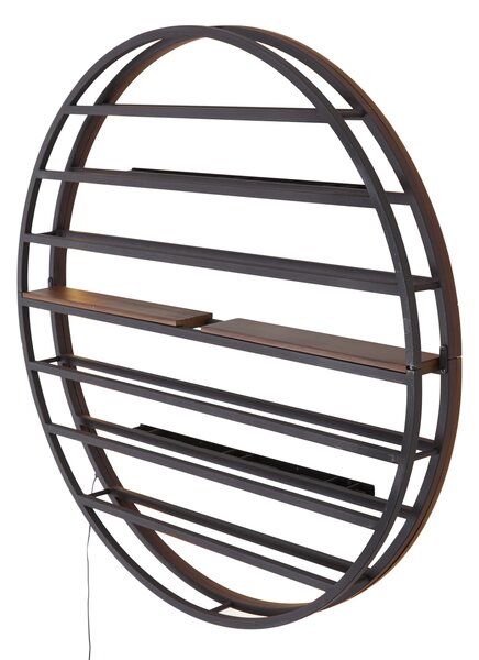 Modern Wall Lamp Black with wine rack Incl. LED - Wine Rack