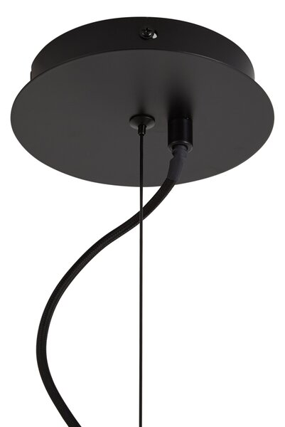 Art Deco hanglamp zwart met smoke glas ovaal 14-lichts - Mochan