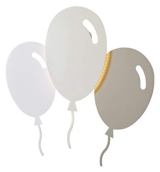 Kinder wandlamp wit met beige incl. LED 3-staps dimbaar - Balloon