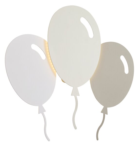 Kinder wandlamp wit met beige incl. LED 3-staps dimbaar - Balloon