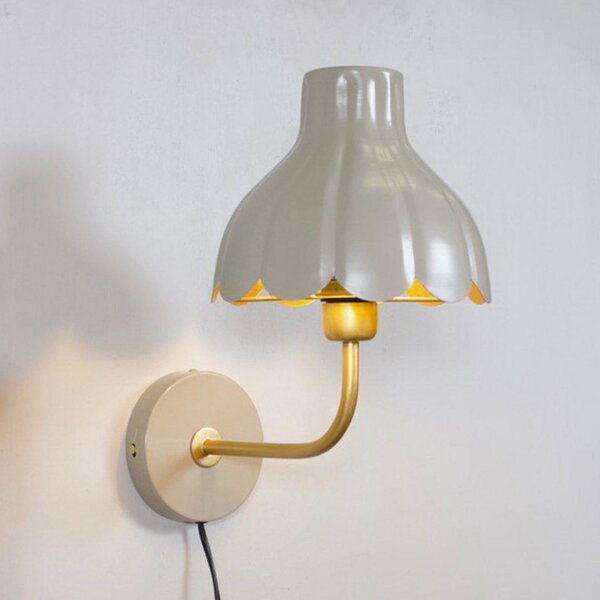 PR Home zidna lampa Wells, bež/zlatna, 21 cm, metalna, Bež, Dnevni boravak/blagovaonica, Metal