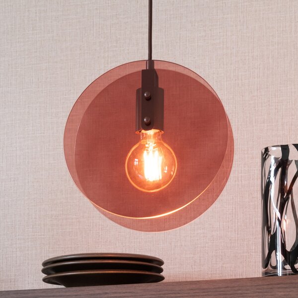 IT´S ABOUT ROMI IT'S viseća lampa Toledo, smeđa, Ø 25 cm, Smeđa / hrđa, spavaća soba, Staklo
