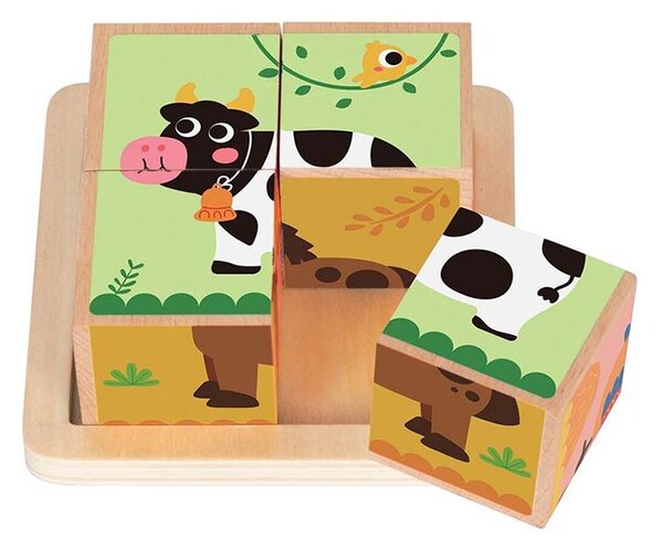 2Kids Toys Drveni blokovi za slike - farma
