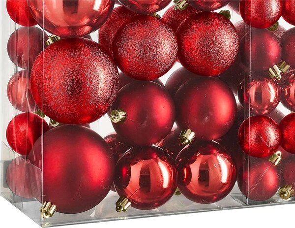 Set božićnih ukrasa STARLIGHT 46 kom, crvena