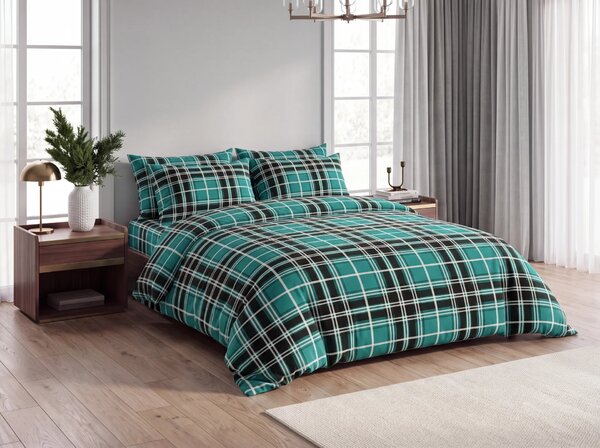 Flanel posteljina KOSTKA zelena Dimenzije posteljine: 70 x 90 cm | 140 x 200 cm