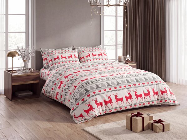 Flanel posteljina DEER DREAMS bijela Dimenzije posteljine: 2 kom 70 x 90 cm | 200 x 220 cm