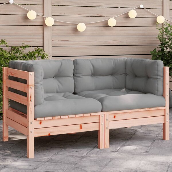 VidaXL Kutna vrtna sofa s jastucima od masivnog drva duglazije