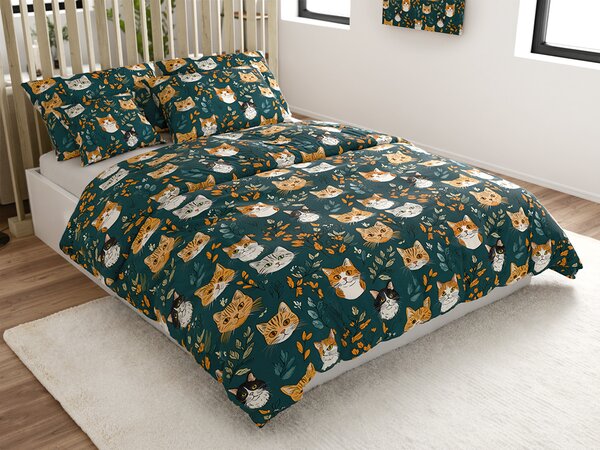 Polipamučna posteljina CATTAMI POLY tamno zelena Dimenzije posteljine: 70 x 90 cm | 140 x 220 cm