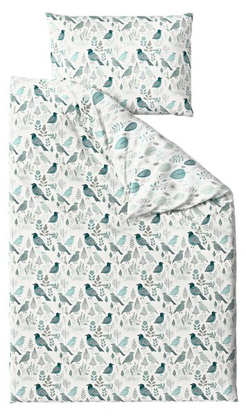 Polipamučna posteljina LEAFBIRD POLY bijelo-zelena Dimenzije posteljine: 70 x 90 cm | 140 x 200 cm